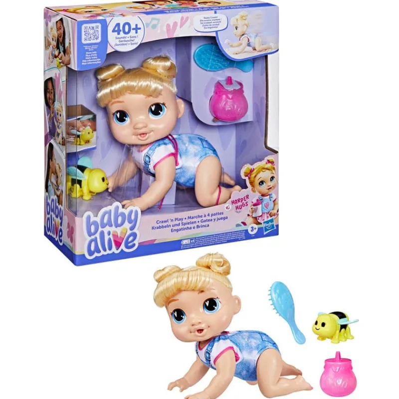 Muñeca Baby Alive Rubia que Gatea, con Sonidos y una Melodía para dormir<Hasbro New