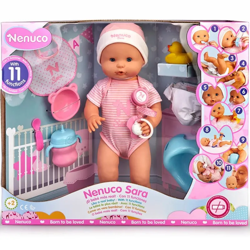 Nenuco Interactivo con 11 diferentes Funciones y Set de Juego con 7 Accesorios<Famosa New