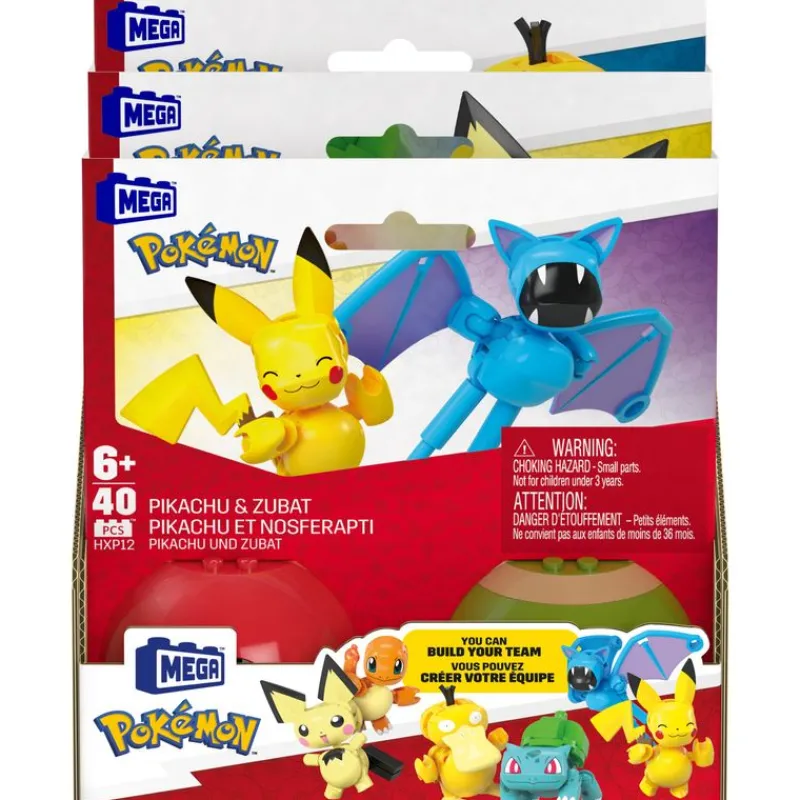 Pokémon 2 Pack Pokébolas Incluye Charmander y Pichu Mega Bloks<Mattel Hot