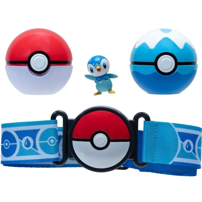 Pokémon 2 Packs Figuras de Juguete Piplup y Cinturón 95283<Importacion Juguetron Hot