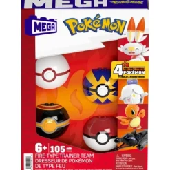 Pokémon Equipo de Fuego Mega Construx con 4 Pokeballs<Mattel Fashion