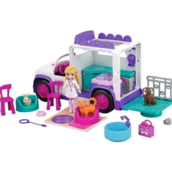 Polly Pocket Hospital Móvil De Animalitos con 13 Accesorios<Mattel Sale