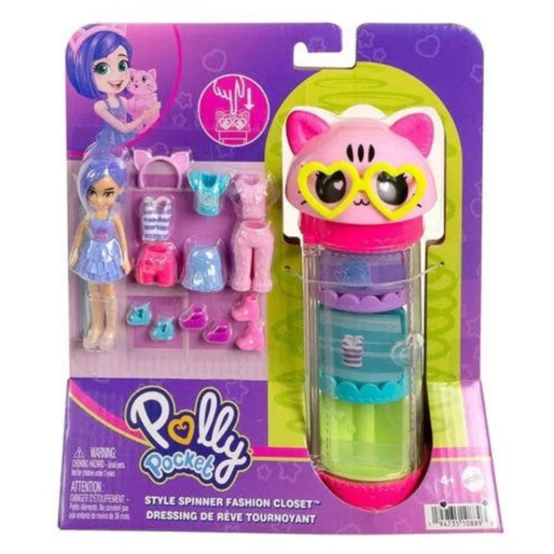 Polly Pocket Muñeca Tubo de Gatito con 3 Outfits<Mattel Online