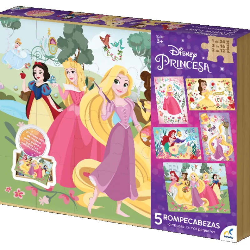 Rompecabezas 5 En 1 Disney Princesas de 60 Piezas<Novelty Outlet