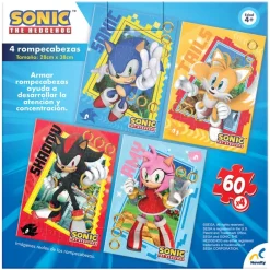 Rompecabezas 4 en 1 Sonic The Hedeghog 60 Piezas<Novelty Discount