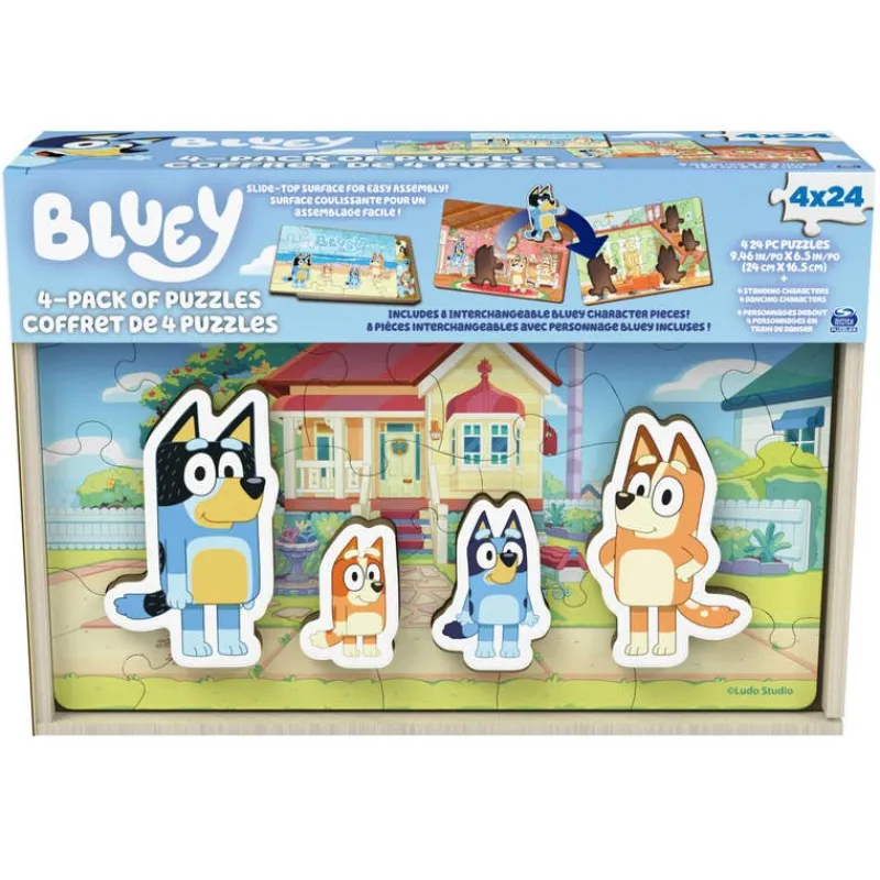 Rompecabezas de Madera de Bluey 4 Pack de 24 Piezas<Spin Master Fashion