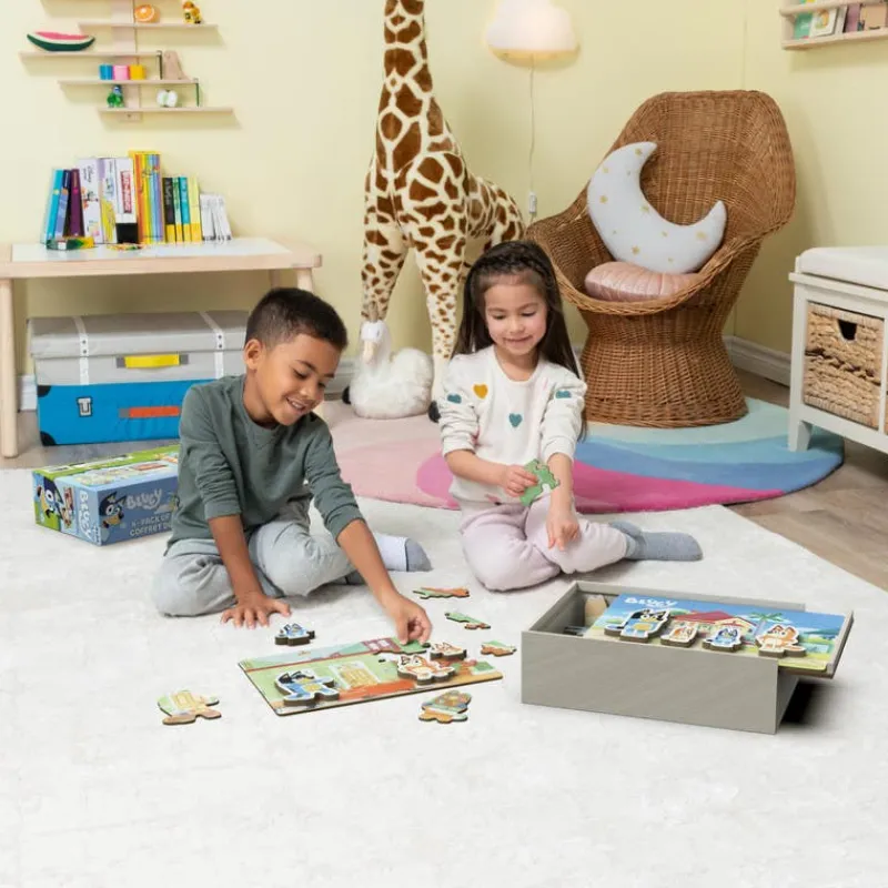 Rompecabezas de Madera de Bluey 4 Pack de 24 Piezas<Spin Master Fashion