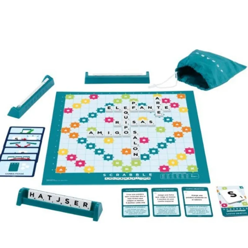 Scrabble 2 en 1 Colaborativo Juegos de Mesa<Mattel Hot